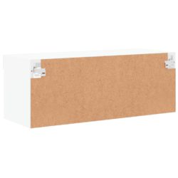 TV-benk med LED-lys hvit 80x30x30 cm