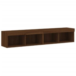 TV-benker med LED-lys 2 stk brun eik 80x30x30 cm