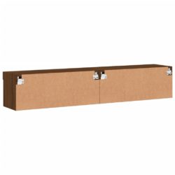 TV-benker med LED-lys 2 stk brun eik 80x30x30 cm