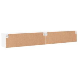 TV-benker med LED-lys 2 stk hvit 100x30x30 cm