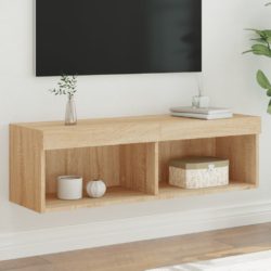 TV-benker med LED-lys 2 stk sonoma eik 100x30x30 cm