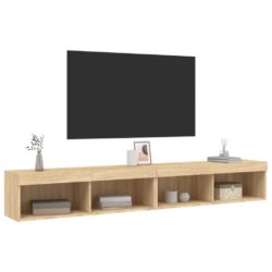 TV-benker med LED-lys 2 stk sonoma eik 100x30x30 cm