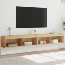 TV-benker med LED-lys 2 stk sonoma eik 100x30x30 cm