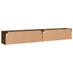 TV-benker med LED-lys 2 stk røkt eik 100x30x30 cm