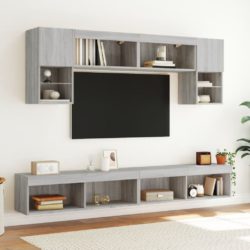 TV-benker med LED-lys 2 stk grå sonoma 100x30x30 cm