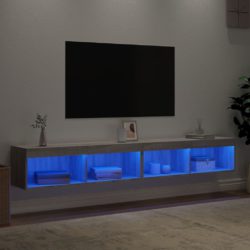 TV-benker med LED-lys 2 stk grå sonoma 100x30x30 cm