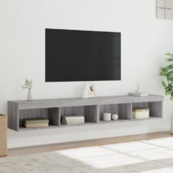 TV-benker med LED-lys 2 stk grå sonoma 100x30x30 cm