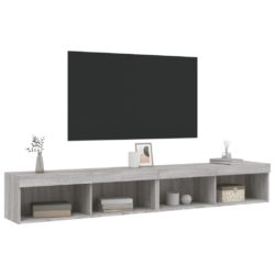 TV-benker med LED-lys 2 stk grå sonoma 100x30x30 cm