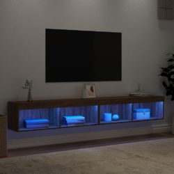 TV-benker med LED-lys 2 stk brun eik 100x30x30 cm