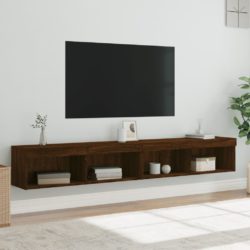 TV-benker med LED-lys 2 stk brun eik 100x30x30 cm