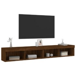 TV-benker med LED-lys 2 stk brun eik 100x30x30 cm