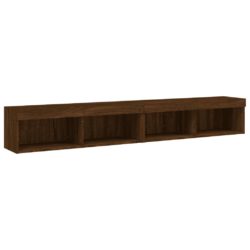 TV-benker med LED-lys 2 stk brun eik 100x30x30 cm