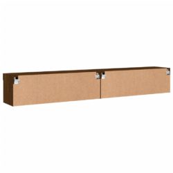 TV-benker med LED-lys 2 stk brun eik 100x30x30 cm