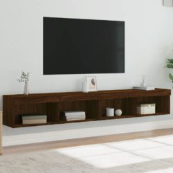 TV-benker med LED-lys 2 stk brun eik 100x30x30 cm