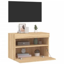 Vegghengt TV-benk med LED sonoma eik 60x30x40 cm