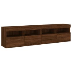 TV-benker med LED-lys 2 stk brun eik 80x30x40 cm