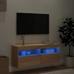 Vegghengt TV-benk med LED sonoma eik 100x30x40 cm