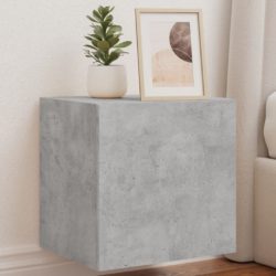 Vegghengte TV-benker med LED-lys 2 stk betonggrå 40,5x35x40 cm