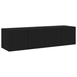 Vegghengte TV-benker med LED 2 stk svart 60x35x31 cm