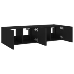 Vegghengte TV-benker med LED 2 stk svart 60x35x31 cm