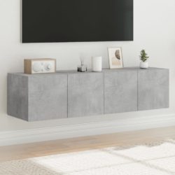 Vegghengte TV-benker med LED-lys 2 stk betonggrå 60x35x31 cm