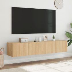 Vegghengte TV-benker med LED 2 stk sonoma eik 80x35x31 cm