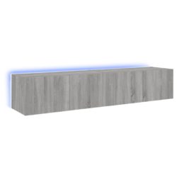 TV-benker med LED-lys 2 stk grå sonoma 80x35x31 cm