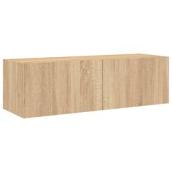 Vegghengt TV-benk med LED sonoma eik 100x35x31 cm