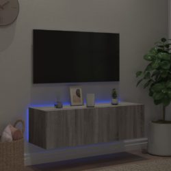 Vegghengt TV-benk med LED grå sonoma 100x35x31 cm