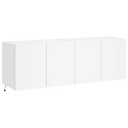 Vegghengte TV-benker med LED 2 stk hvit 60x35x41 cm