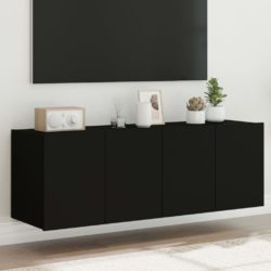 Vegghengte TV-benker med LED 2 stk svart 60x35x41 cm