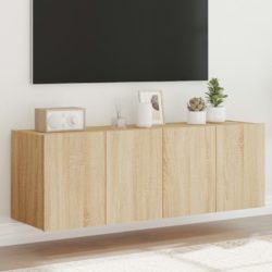 Vegghengte TV-benker med LED 2 stk sonoma eik 60x35x41 cm