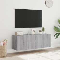 Vegghengte TV-benker med LED 2 stk grå sonoma 60x35x41 cm