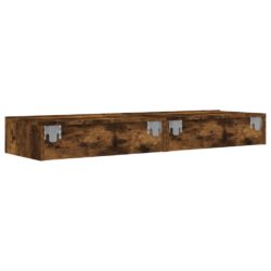 TV-benker med LED-lys 2 stk røkt eik 60x35x15,5 cm