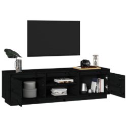 TV-benk svart 140x35x40 cm heltre furu