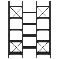 Bokhylle svart 127,5×28,5×172,5 cm konstruert tre