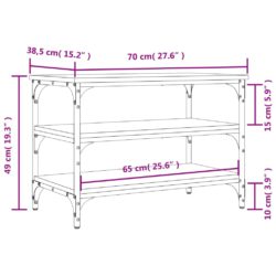 Skobenk svart 70×38,5×49 cm konstruert tre