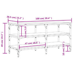 Skobenk svart 100×38,5×49 cm konstruert tre