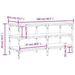 Skobenk røkt eik 100×38,5×49 cm konstruert tre