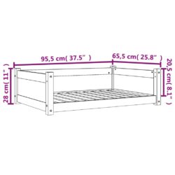 Hundeseng voksbrun 95,5×65,5×28 cm heltre furu