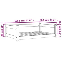 Hundeseng voksbrun 105,5×75,5×28 cm heltre furu