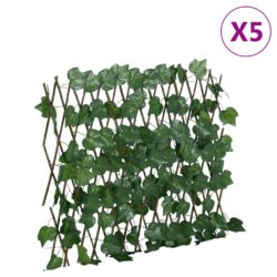 Utvidbart espalier kunstige drueblader grønn 5 stk 190×60 cm