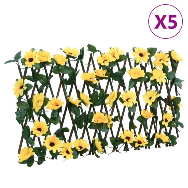 espalier med kunstig eføy 5 stk gul 180×20 cm