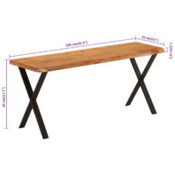 Benk med naturlig kant 105 cm heltre akasie