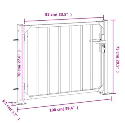 Hageport 100×75 cm rustfritt stål