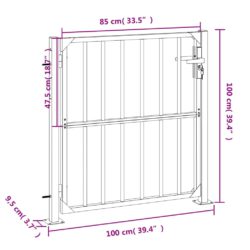 Hageport 100×100 cm rustfritt stål