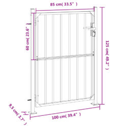 Hageport 100×125 cm rustfritt stål