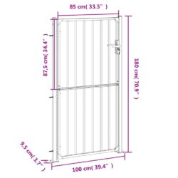 Hageport 100×180 cm rustfritt stål