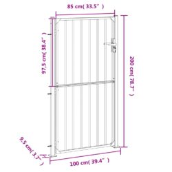 Hageport 100×200 cm rustfritt stål