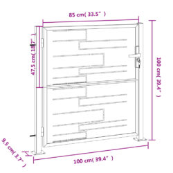 Hageport 100×100 cm rustfritt stål